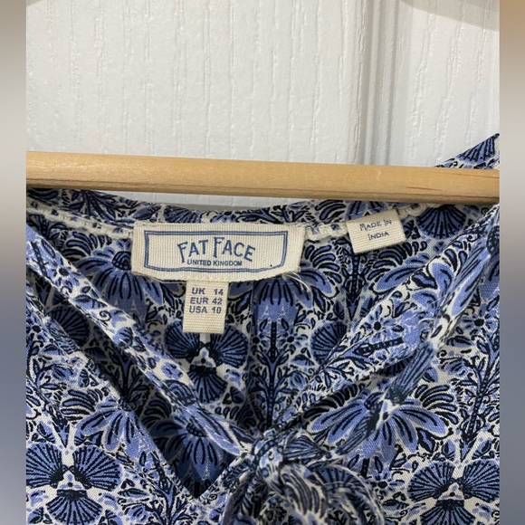FatFace Blue and White Floral Blouse UK14 - Picture 2 of 8